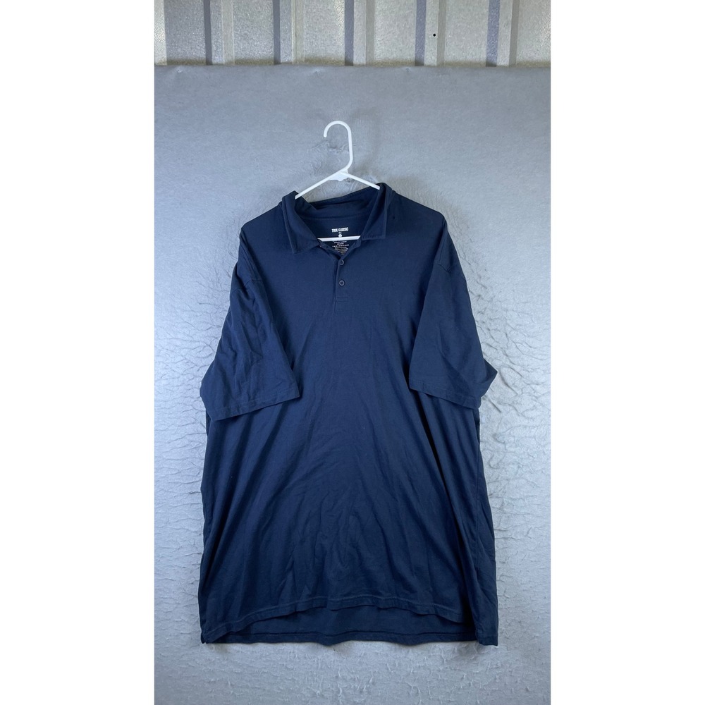 True Classic Polo Shirt Mens 3XL Tall Navy Blue Excellent Short Sleeve Cotton
